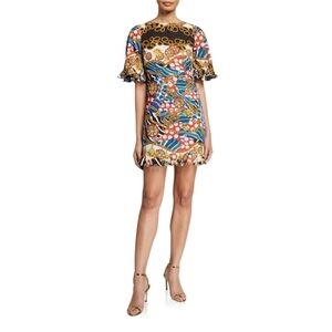 NWT Rhode Hailey Chain-Print Cotton-Voile Mini Dress Size 4
